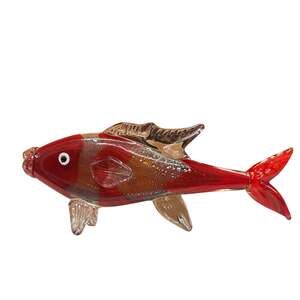 Murano Vintage Red Glass Heavy Fish